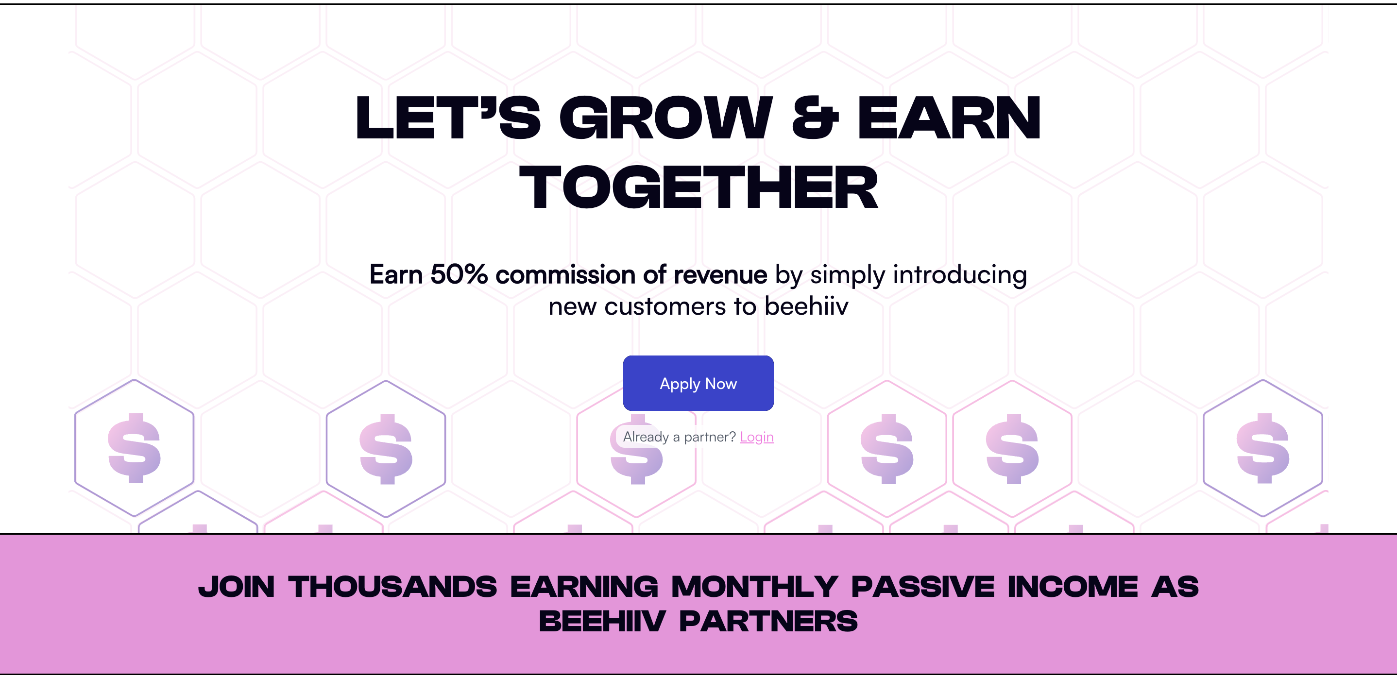 Beehiv's affiliate program hero image on one of its blog post, one of the 20 winning affiliate marketing programs in 2024